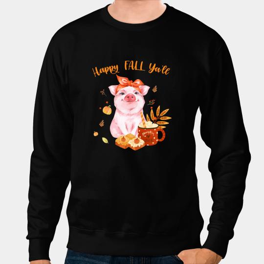 Pig Cute Pig Pumpkin Spice Latte Happy Fall Yall 343 cattle Piggy Sweatshirts