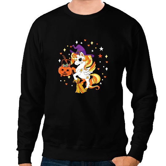 Unicorns candy corn Unicorns girls women kids cute halloween costume Sweatshirts