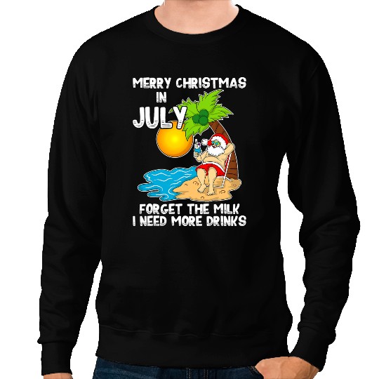 Santa Mid Year xmass Party Summer Beach Christmas In July Sweatshirts