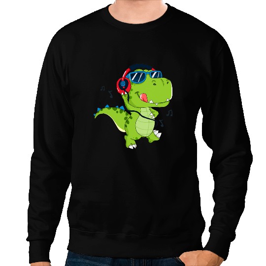 Dinosaur Dino Tyrannosaurus Rex Dinosaur Headphones Sweatshirts