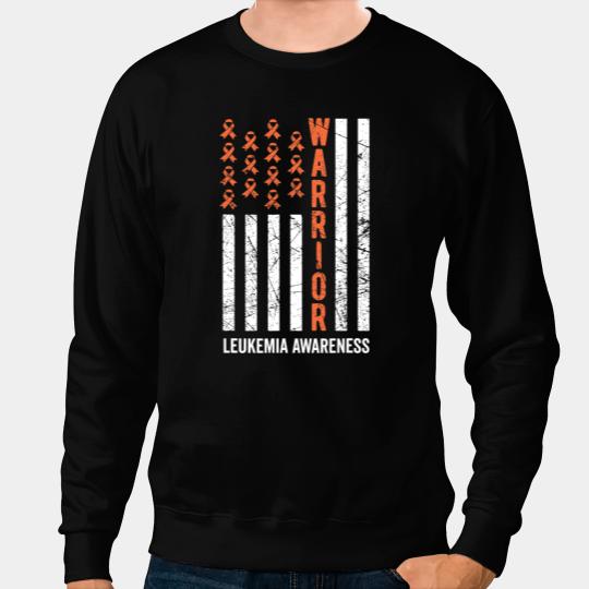 Warrior Orange Ribbon Leukemia Cancer Awareness Sweatshirts