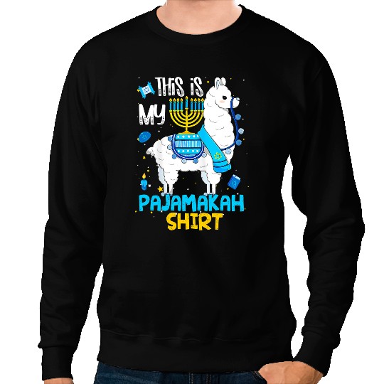 Lama Llama This is My Pajamakah Funny Llama Hanukkah Pajama 92 Sweatshirts