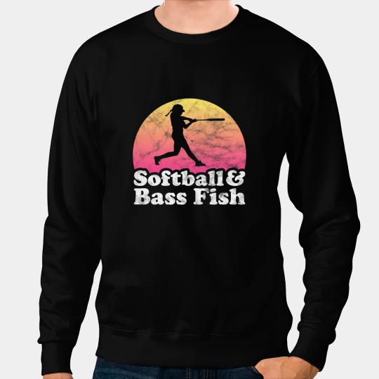 Softball Gift and Bass Fish Women or Girls Bass Fishing Sweatshirts