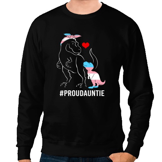 Dinosaur Dino Proud Aunite Dinosaur T Rex Mama Transgender Pride Sweatshirts