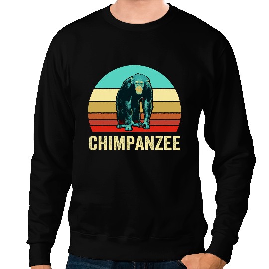 vintages Retro Style Sunset Chimpanzee Sweatshirts
