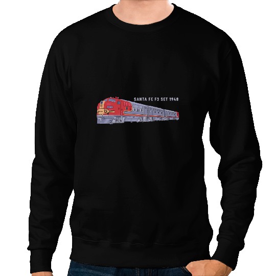 Santa Fe F3 Set 1948 Carbody Locomotive Train Railfan Sweatshirts