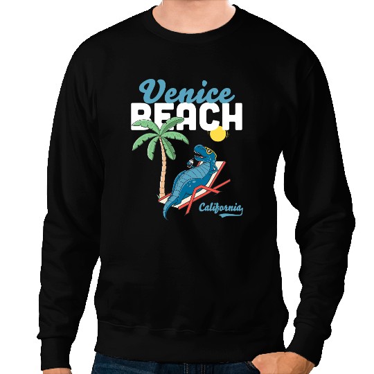 Dinosaur Dino Venice Beach californias Dinosaur TRex Family Vacation Sweatshirts