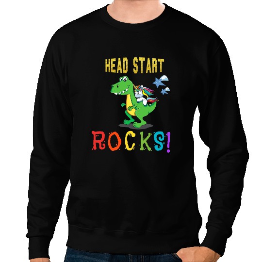 Dinosaur Dino Unicorns Back to school Head start rocks dinosaurunicorn Sweatshirts