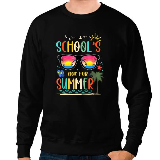 Teacher Job Cute Last Day Of School Schools Out For Summer Teacher Retro 2 Sweatshirts