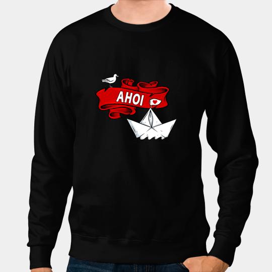 Seagull Lover Ahoi Paper Boat Seagull Baltic Sea North Sea Coast Sweatshirts