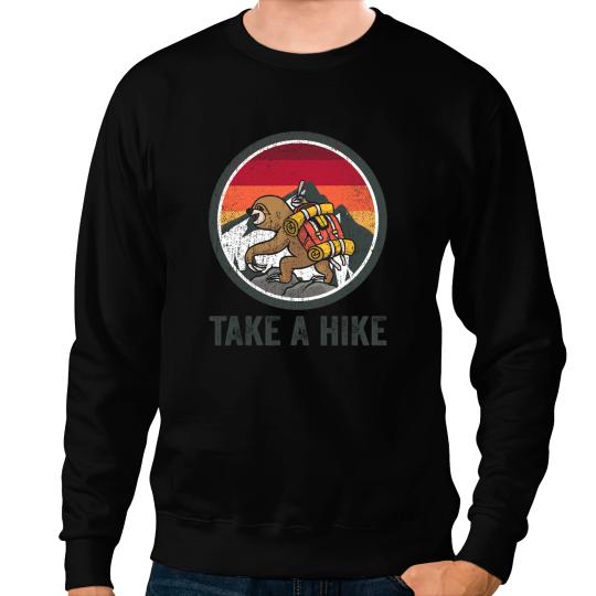 Sloth Gift Take A Hike Retro Hiker Sloth Hiking Trekking Fun Kids Boys Sweatshirts