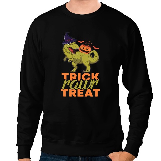 Dinosaur Dino Trick Rawr Treat Tyrannosaurus Rex Dinosaur Halloween Dino Sweatshirts