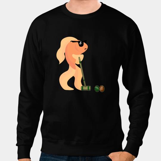 Funny Goldfish Wearing Sunglasses Playing Croquet Sweatshirts