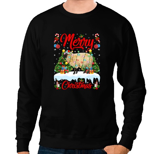 Sheep Lamb Lover xmass Lighting Santa Hat Christmas 279 Ewe Sheeps Sweatshirts