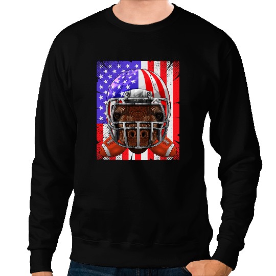 Giraffe Gift American Football USA Flag Merica Animal Football 151 Sweatshirts