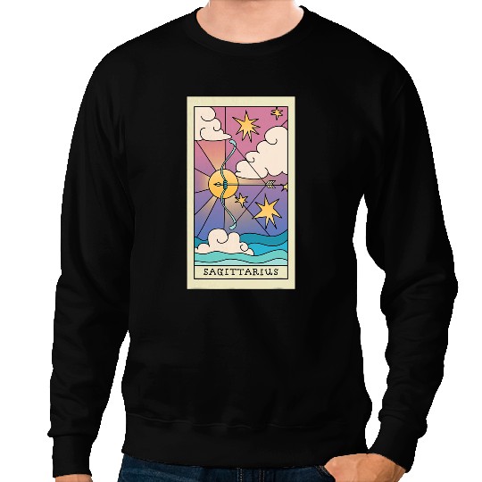 Retro Hippie Tarot Zodiac Sagittarius Sweatshirts