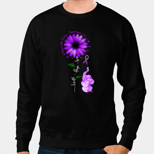Pancreatic Warrior Faith Hope Love Pancreatic Cancer Awareness Purple Ribbon Sweatshirts