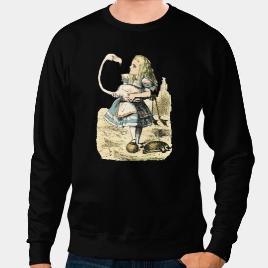 vintages Alice in Wonderland Flamingo Croquet Illus Sweatshirts