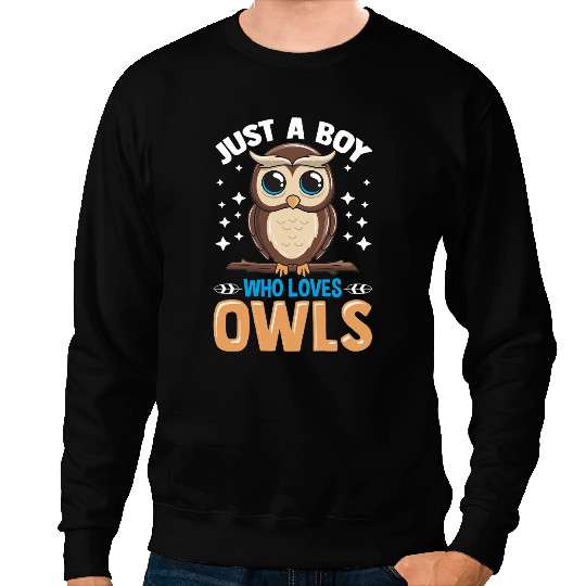 Cute Owl loving Boy Bird Watcher Sweatshirts