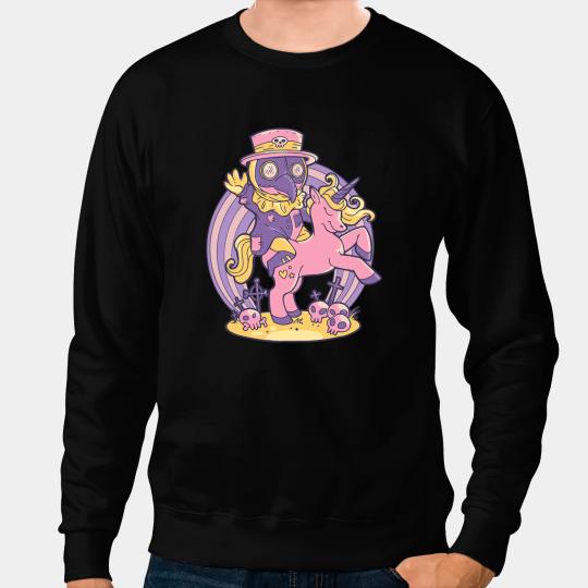 Unicorns Pastel Goth Soft Goth emo A plague doctor riding a Sweatshirts