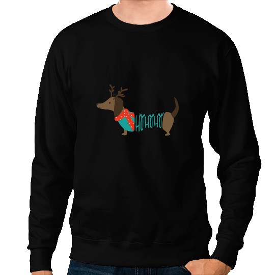 Wiener Funny Christmas Ho Ho Ho For Dog Lover 238 Dachshund Doxie Sweatshirts