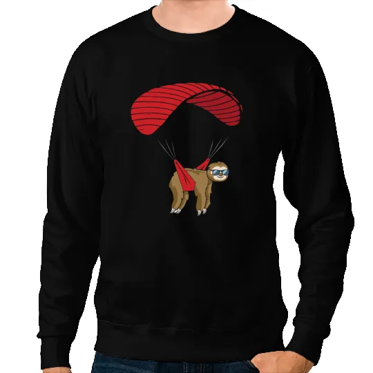 Sloth Gift Paraglider Lazy Paragliding Skydiving Sweatshirts