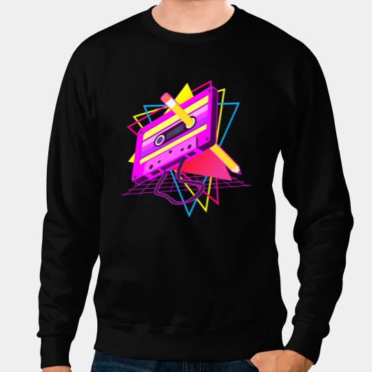 Retro Cassette Tape Pencil 70s 80s 90s Music Mixtape 3 Sweatshirts