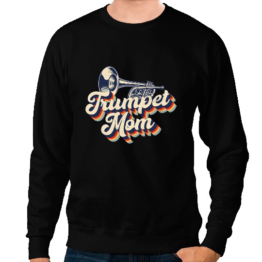 Trumpet Lover Player Mom Mother Retro vintages Trumpet Mom Sweatshirts