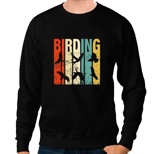 vintages Style Birding Birders Bird Lover Birdwatching Sweatshirts