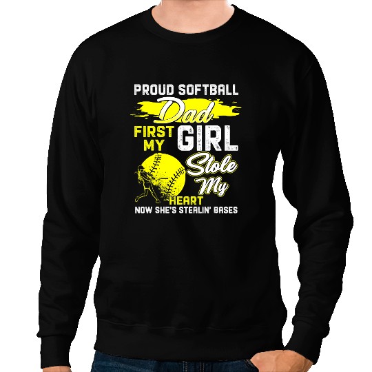 Softball Gift Mens Proud Dad Funny Dad From Daughter Fathers Day 107 Sweatshirts