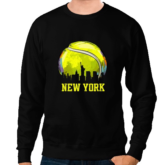 Tennis Gift vintages Tennis Ball New York City Skyline Sweatshirts
