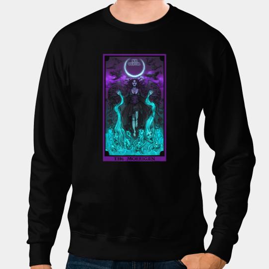 The Morrigan Death Tarot Card Gothic Pagan Witch Triple Moon Sweatshirts