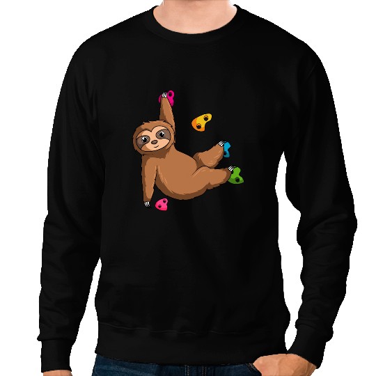 Sloth Gift Bouldering Climber frees Climbing Sloth Small Rock Formation Sweatshirts