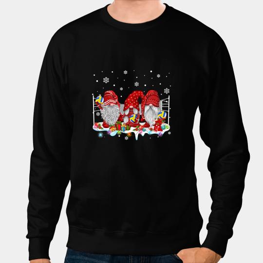 Volleyball Gift Trending Printed Christmas Volleyball Gnomes Santa Sport Gnome Xmas Sweatshirts