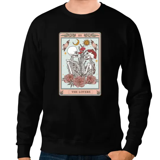 The Lovers vintages Tarot Card Occult Skeletons Supernatural 2 Sweatshirts