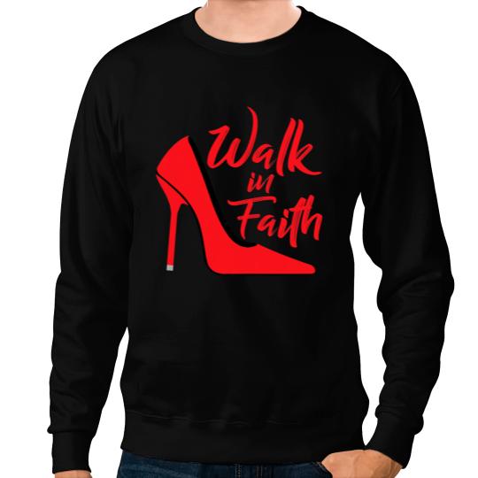 Womens Walk In Faith Based Apparel Plus Size Christian Believer tee Sweatshirts