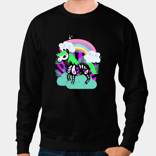 Unicorns Sugar Skull Gothic Unicorns Kawaii Anime Sweatshirts