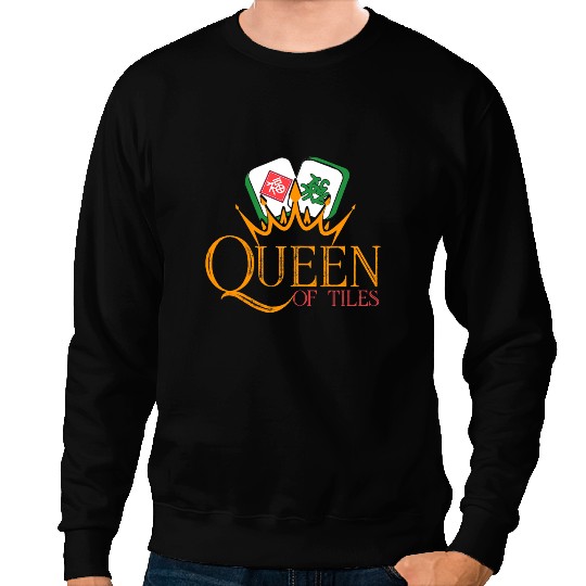 Womens Queen Of Mahjong Tiles Chinese Board Game MahJongg Sweatshirts