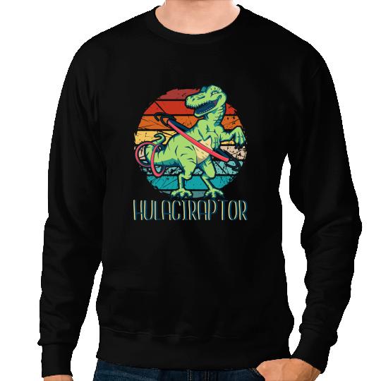 Dinosaur Dino vintages velociraptor using a hula hoop Dinosaur hooper Sweatshirts