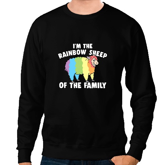 Sheep Lamb LGBTQ I Am The Rainbow Sheep Of The Family Gay Pride 24 Ewe Sheeps Sweatshirts