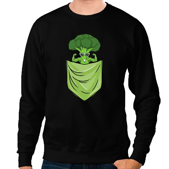 Weightlifting Broccoli In Pocket Vegetable Lover Sweatshirts