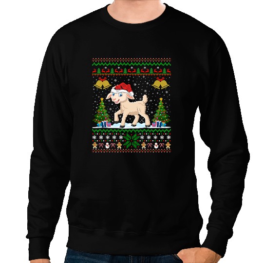 Sheep Lamb Santa Hat Sheep xmass Lighting Ugly Sheep Christmas 176 Ewe Sheeps Sweatshirts