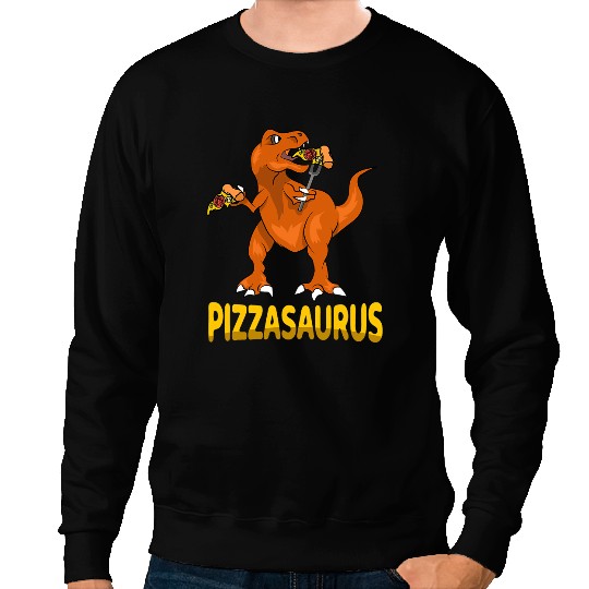Dinosaur Dino Pizza Dinosaur Pizzasaurus Funny Tyrannosaurus with Pizza Sweatshirts