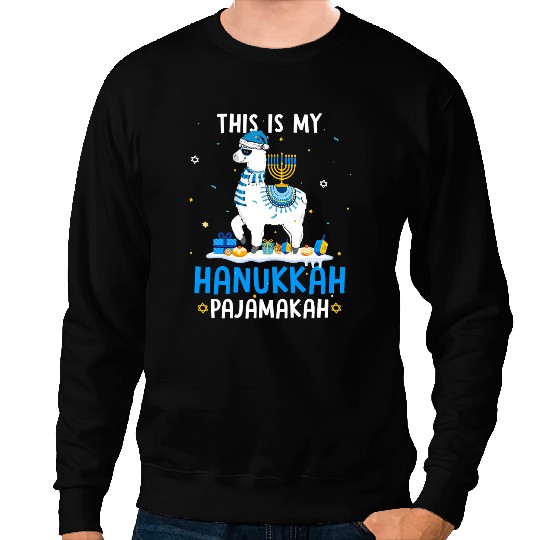 Lama Llama This is My Pajamakah Funny Llama Hanukkah Pajama Gift 146 Sweatshirts