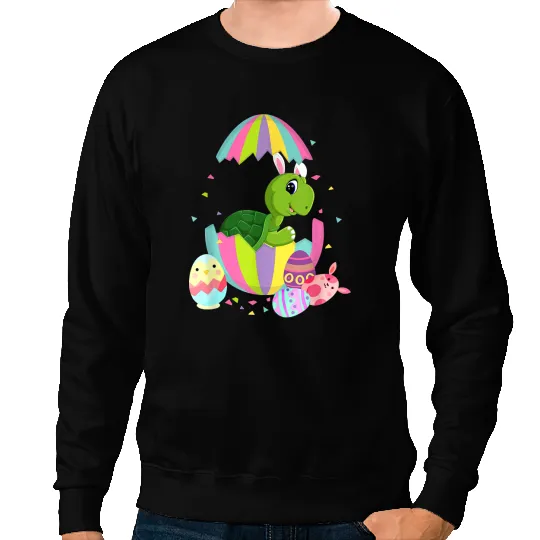 KV9 Turtle Easter Egg Bunny Easter Bunny Sweatshirts