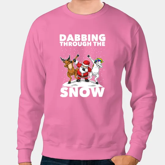 Dabbing Santa Dabbing Unicorn Christmas Gift Sweatshirts