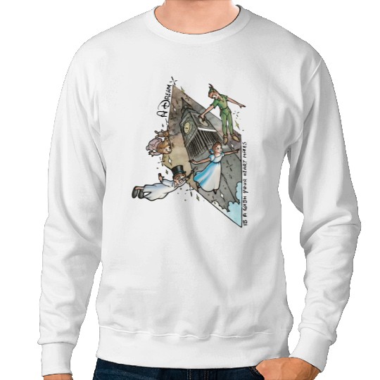 Retro 90s Disney Peter Pan Darling Flight Neverland Sweatshirts, Disney Never land map