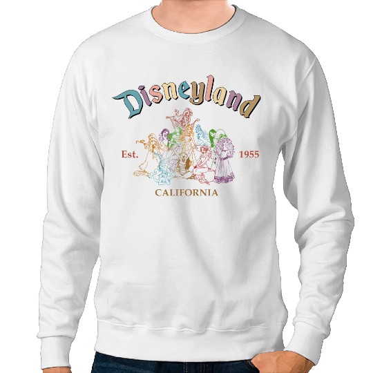 Disneyland Princess Sweatshirts, Vintage Disney Princess EST 1955