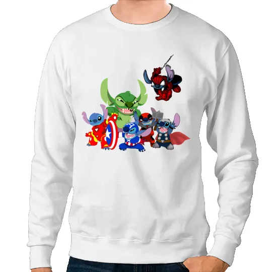 Stitch Avengers Marvel Deadpool Disneyland Sweatshirts