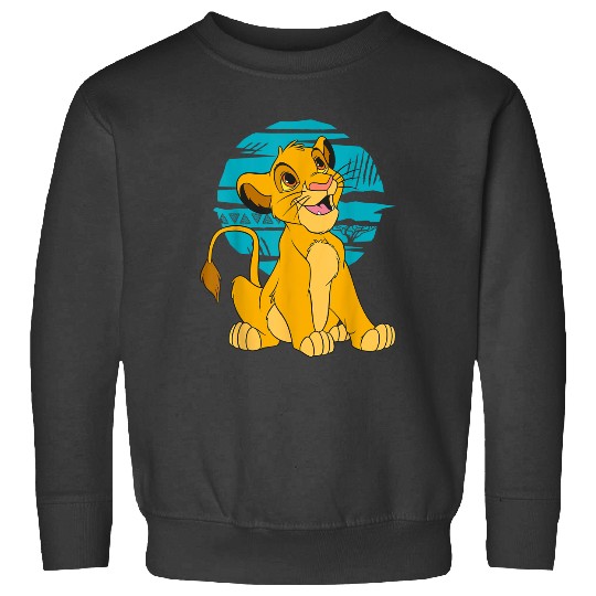 Disney The Lion King Young Simba Happy Blue Retro Sweatshirts